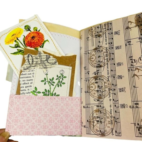 Handmade Custom Blank Writing Junk Journal  Vintage Papers for Prayer Scripture - Picture 8 of 12